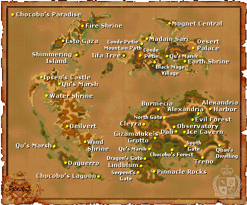 Final Fantasy 9 Ix Ff9 World Map.